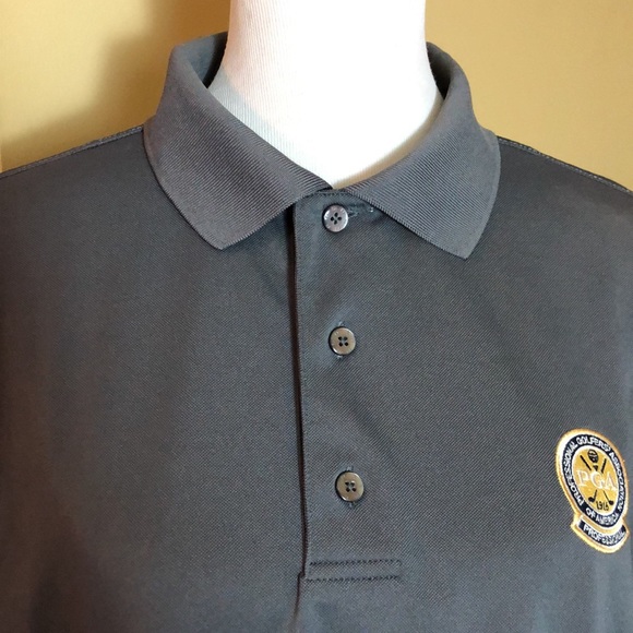 FOOTJOY Size Large Polo Golf PGA Logo Titleist Logo Dark Gray Casual $79 NEW - Picture 10 of 16